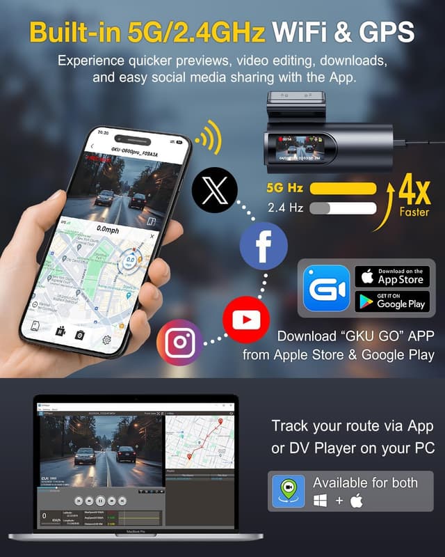 Thumbnail 2 de GKU D600Pro 4K Dash Cam