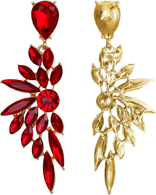 Detalle de Clearine Ohrringe Hochzeit Braut mit Kristall- Tropfen/Marquise (Cluster) – hängende Ohrstecker für Damen