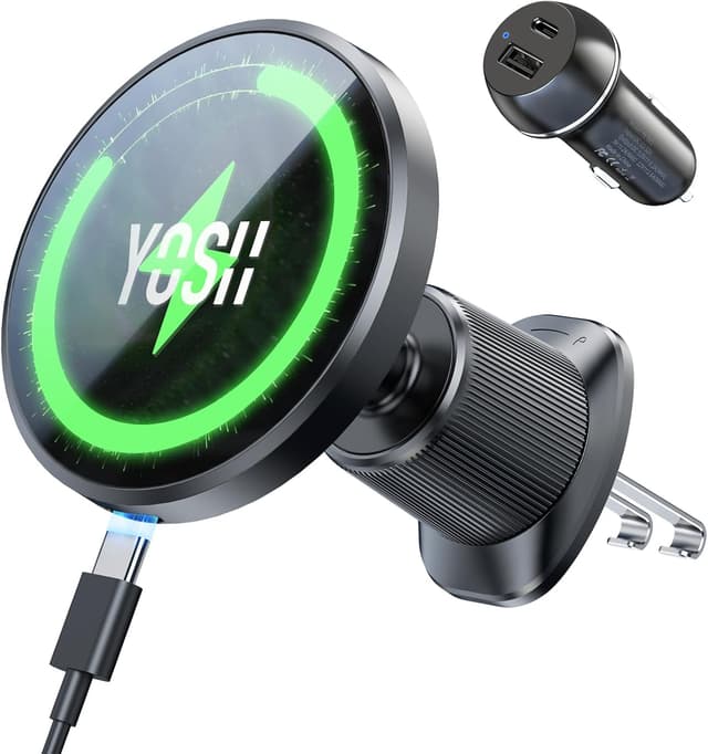 Detalle de YOSH Magsafe Car Mount Charger 15W