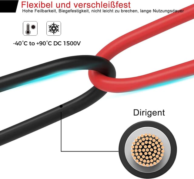 Detalle 1 de Rhein Beleuchtung Solarkabel 6 mm² 10 m