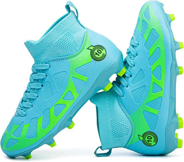 Detalle de WOwallet Kinder-Fußballschuhe mit hohem Schaft für Jungen & Mädchen – robuste Outdoor-Sportschuhe