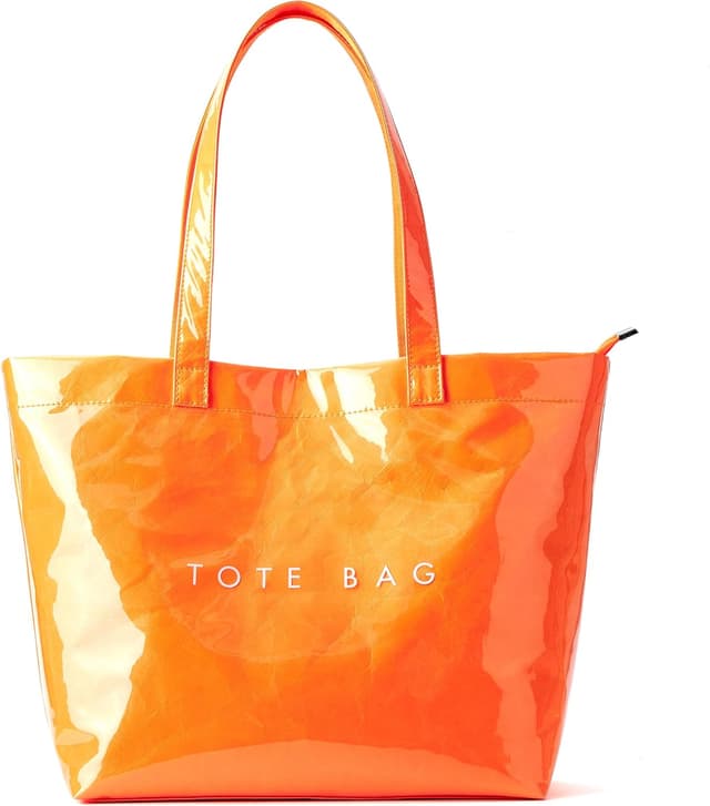 Detalle de KALIDI Large Beach Bag for Women – waterproof PVC zip tote with sand-proof design