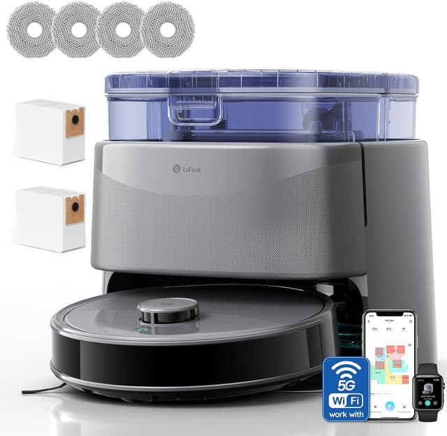 Detalle de LEFANT M3 Ultra Robot Aspirapolvere e Lavapavimenti con mappatura laser dToF 360° e lavaggio a 75°C