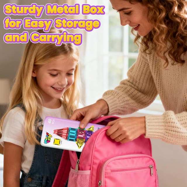 Detalle 2 de 40PCS Magnetic Tiles Mini Travel Set