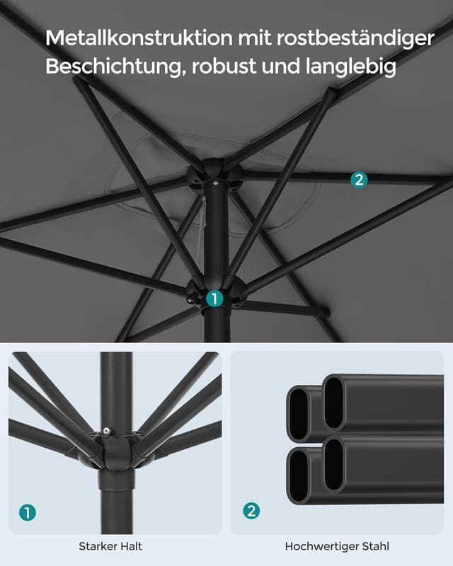 Detalle 2 de SONGMICS Sonnenschirm 300 x 200 cm für Balkon