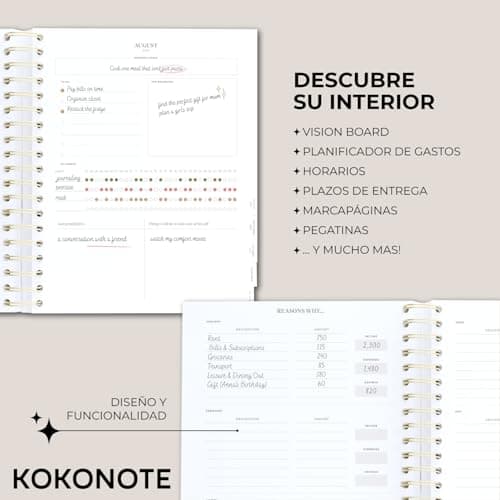 Detalle de Kokonote Agenda 2026 Semana Vista 17 meses 📒