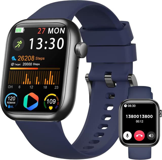 Detalle de Smart Watch for Men & Women with Bluetooth Calling, 1.83" Fitness Watch (Heart Rate & Blood Pressure) – IP68