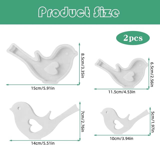 Detalle 2 de Silikonform Vogelform 2er Set für Gips