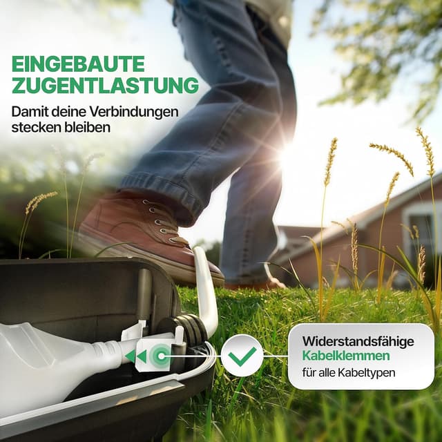 Detalle 2 de Adlerfokus Kabelbox wasserdicht IP44 „Safe Box“ (2 Stück) – Outdoor-Sicherheitsbox für Steckverbindungen