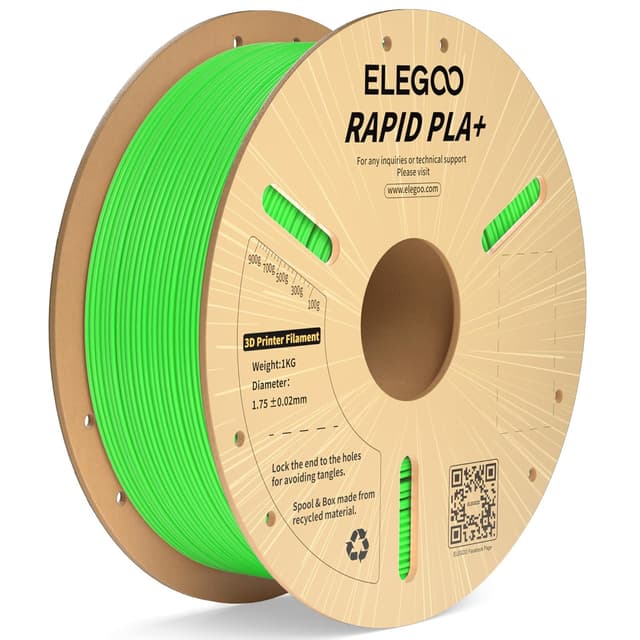 Detalle de ELEGOO Rapid PLA Plus 1.75mm Green 1kg (PLA+ filament) for fast 3D printing