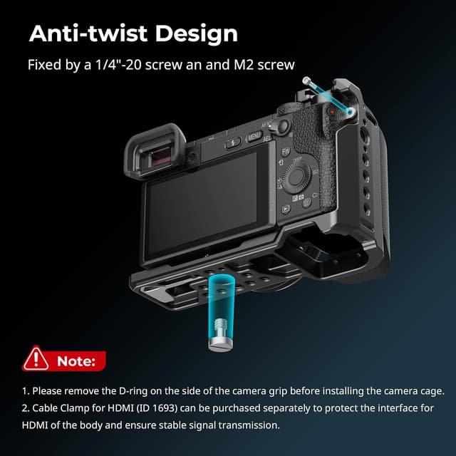 Detalle 2 de SmallRig 3164B Vollkäfig mit Silikon-Handgriff für Sony Alpha 6100/6300/6400