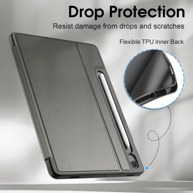 Detalle 2 de FINTIE coque multipositions pour Samsung Galaxy Tab S10 Lite 10,9 et Tab S10 FE/S9 FE (10,9”/11”) avec porte-stylet, gris foncé