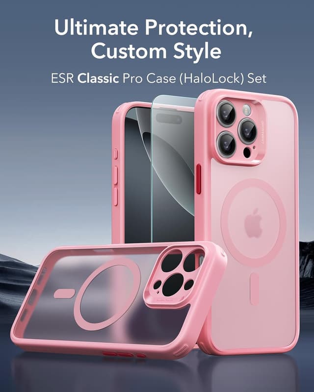 Detalle 2 de ESR Funda iPhone 16 Pro 4 en 1 MagSafe Rosa Esmerilado