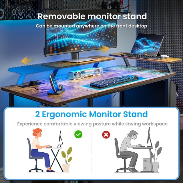 Detalle 2 de DOMSHOCT gaming desk 100×50cm with LED