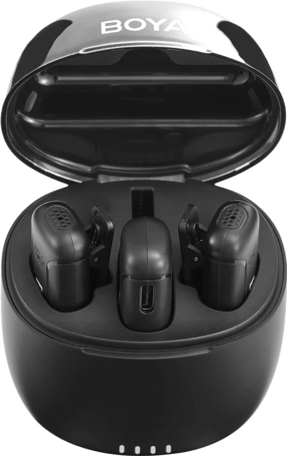 Detalle de Boya BY-WM3T-U2 für USB-C: 2-Personen-Funkmikrofon-Set mit Ladecase