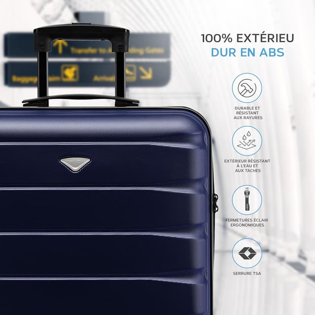 Detalle de Flight Knight Leichter 4‑Rad‑ABS‑Hartschalenkoffer fürs Handgepäck (56 × 45 × 25 cm)