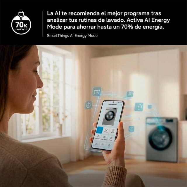 Detalle de Samsung WW90CGC04DAEEC (reacondicionada grado C) lavadora 9 kg con Ecobubble y 1.400 rpm