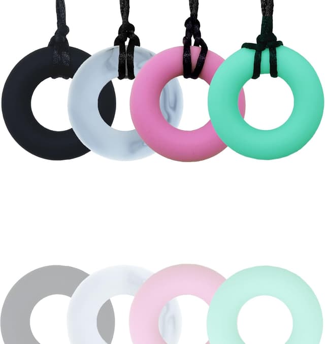 Detalle de ALKAIDCHAO Silicone Chew Necklace 4 pack