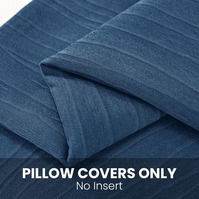 Detalle de Ystyle lot de 2 housses de coussin décoratives 45x45 cm en polyester (fermeture éclair invisible) – Bleu Hermès