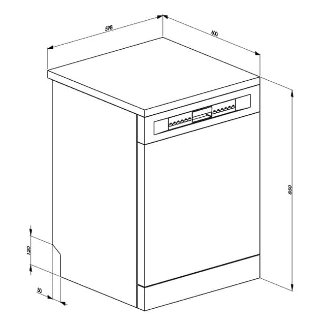 Detalle 2 de Smeg LVS254CX lavavajillas 13 servicios 60 cm