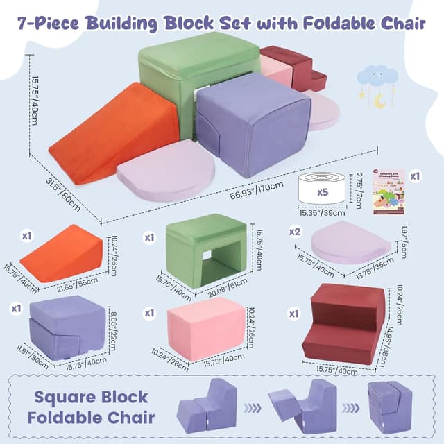 Detalle 2 de MINENICE bloques de espuma niños grandes