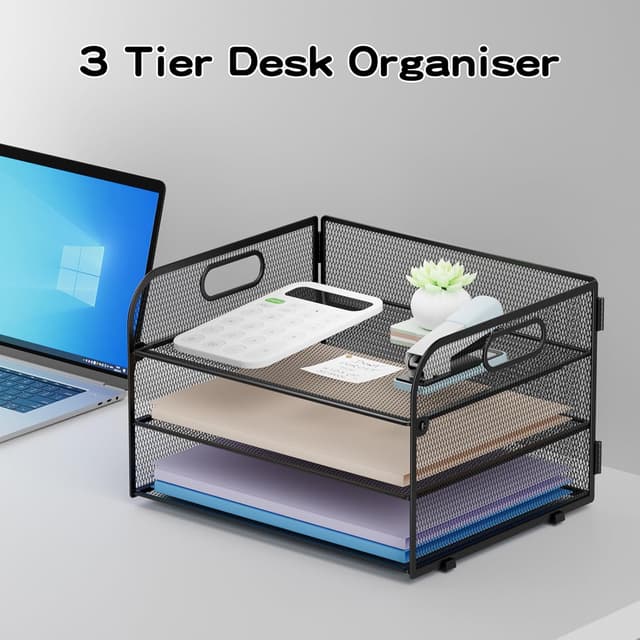 Thumbnail 4 de Restorgan 3 Tier Paper Organiser with Handle