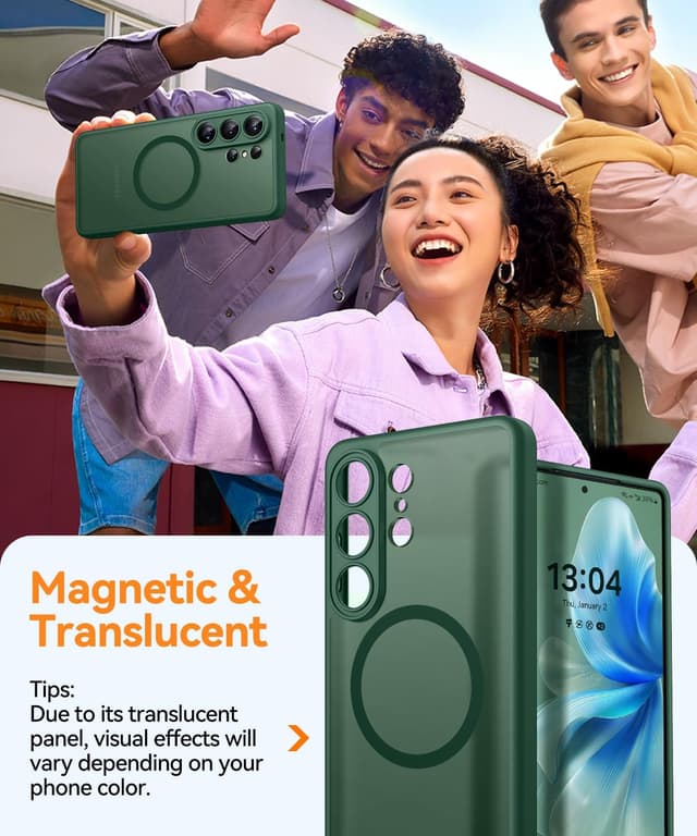 Thumbnail 6 de CANSHN Hülle für Samsung Galaxy S24 Ultra mit Ständer, MagSafe-kompatibel – transparent