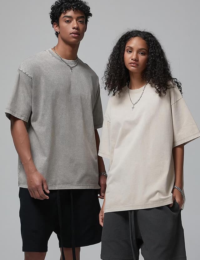 Detalle de Arssm 3-Pack Big & Tall Vintage-Style T-Shirts (Relaxed Fit, Short Sleeve, Acid-Wash)