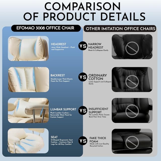 Thumbnail 3 de Efomao Big and Tall Office Chair