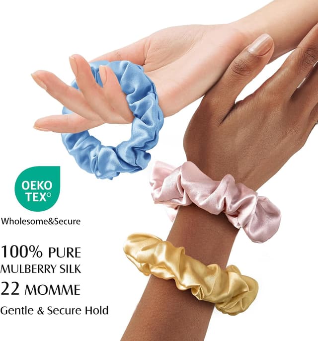 Detalle 2 de Silk scrunchies 22 Momme 3 pack