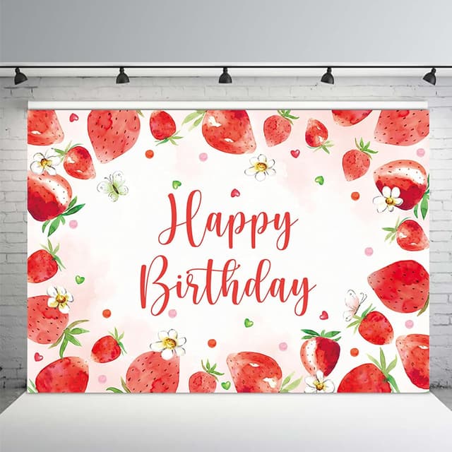 Thumbnail 6 de APROPHIC Erdbeer-Geburtstagsbanner 2,1×1,5 m 🎉