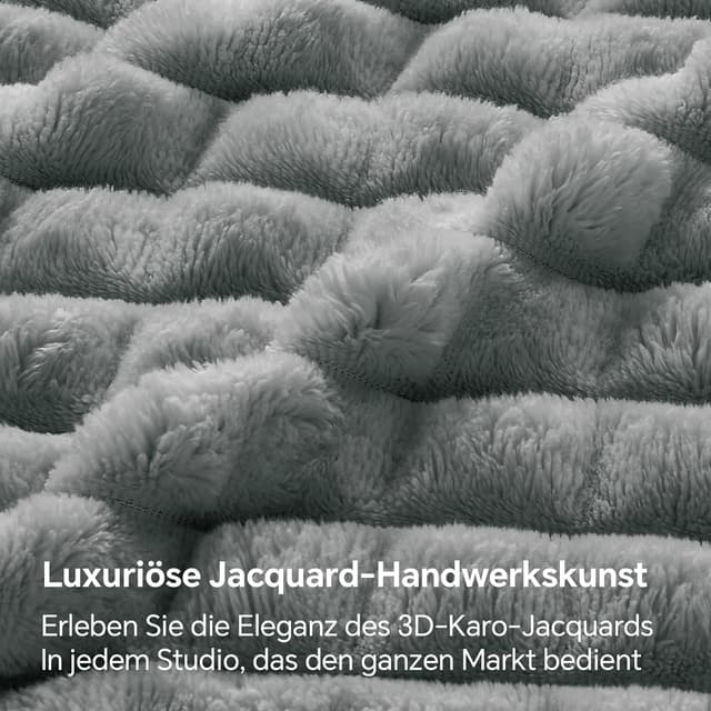 Detalle de BEDELITE Kuscheldecke Flauschig 150x200 (weiches XL Flanell) – grau Karo als Couch-Überwurf