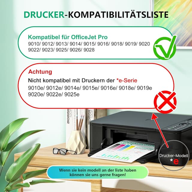 Detalle de NewLift 963XL Multipack (4er-Pack) kompatible Patronen für HP OfficeJet Pro 9010/9012/9020 – 963XL Tinten im Set