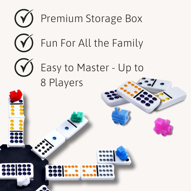 Detalle de Jaques of London Mexican Train Dominoes Game in a Tin Box (for children & adults)