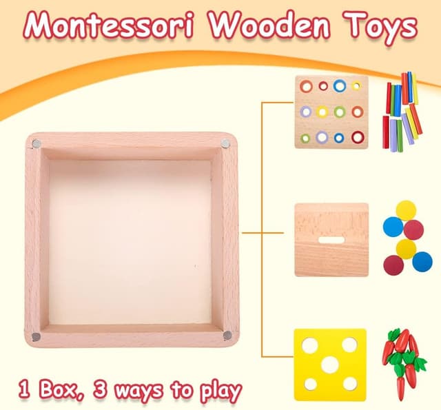 Detalle 2 de Baby Montessori 4‑in‑1 Activity Cube for Toddlers