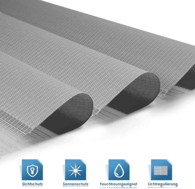 Detalle de Doppelrollo Klemmfix 41 x 150 cm Grau B41