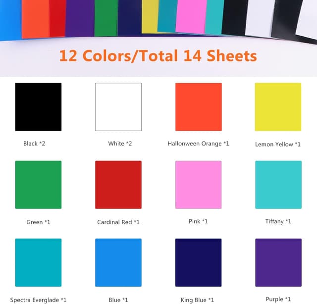 Thumbnail 1 de HTVRONT Permanent Vinyl 14 Pack 12x12