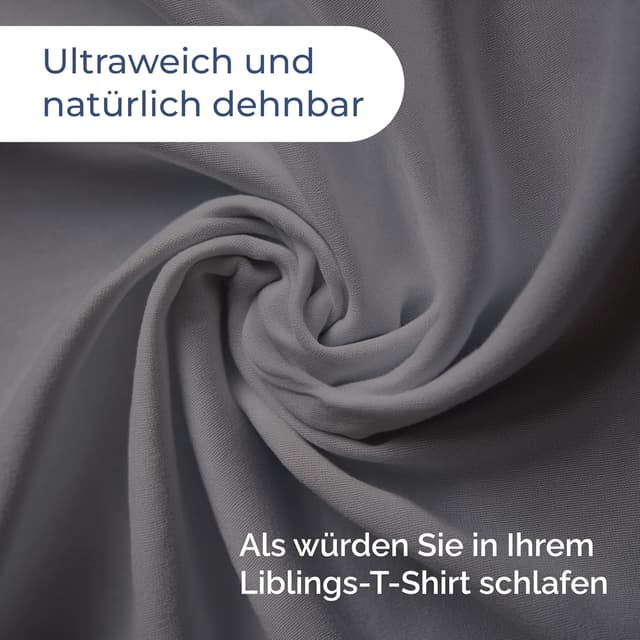 Detalle de Spannbettlaken Jersey 90x200 cm aus 100% Baumwolle – dunkelgrau, für Matratzen bis 30 cm