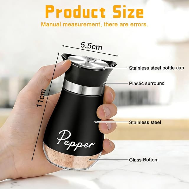 Detalle de Houbobo Salt and Pepper Shakers set 120 ml