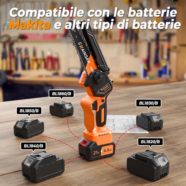 Thumbnail 5 de VIWKO Mini Motosega 6 Pollici 4000mAh