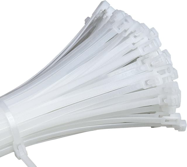 Detalle de Mgctolbox Kabelbinder (100 Stück), wiederverschließbar, weiß – 200 x 4,8 mm, UV-beständig