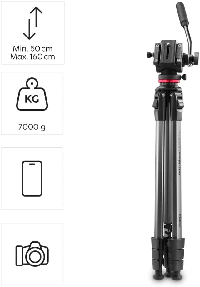 Detalle 2 de Hama PRO Move 160 Videostativ bis 7 kg