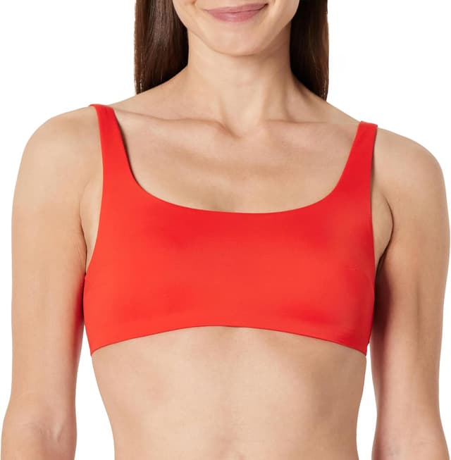 Detalle de Haut de bikini à col carré Amazon Essentials Femme, avec coussinets amovibles