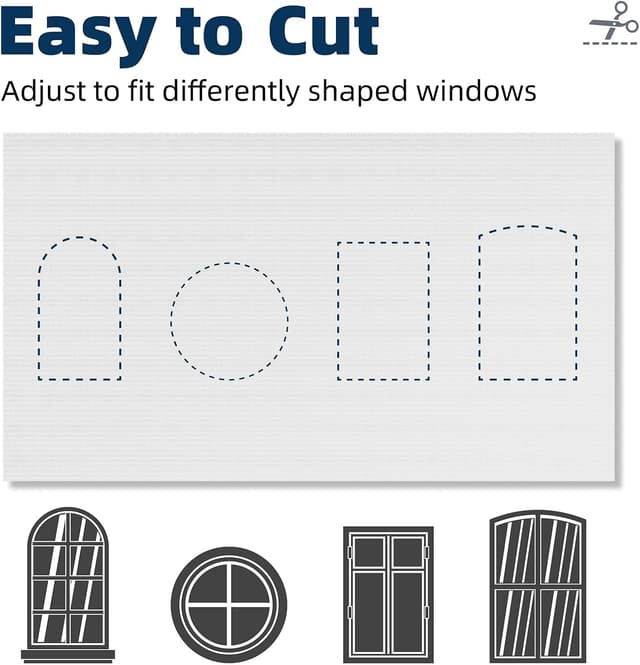 Detalle de NIGHTON Portable Blackout Curtains 40"×59" with Hook-and-Loop Tape Strips (Cuttable, 100% Blackout) – White