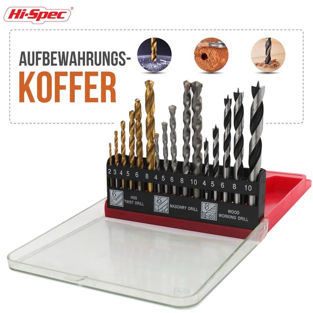 Detalle 2 de Hi-Spec Juego de Brocas 16 piezas