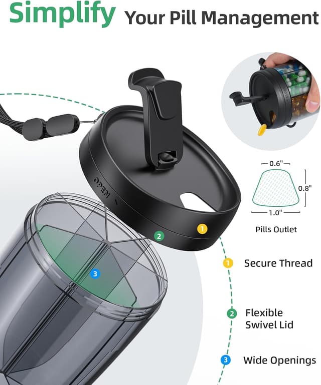 Thumbnail 2 de PULIV Large Pill Bottle Organizer with 20 Labels ๐
