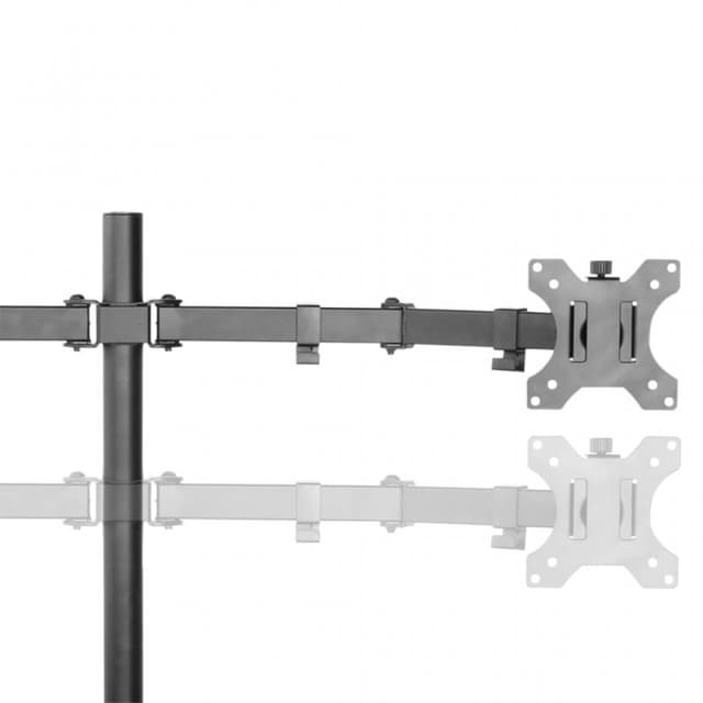 Detalle de NewStar soporte doble para monitor FPMA-D550DDBLACK VESA 100x100 (10”-32”, máx. 8 kg) en negro
