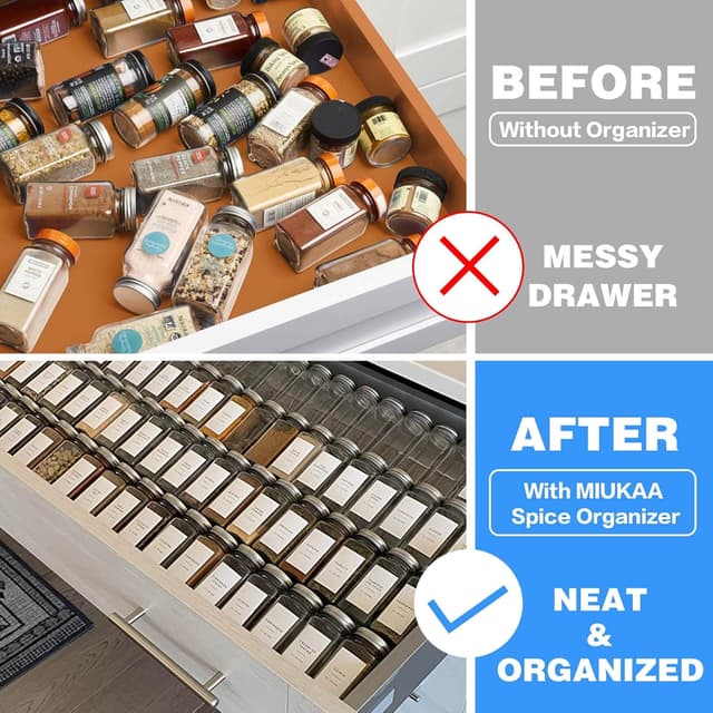 Thumbnail 5 de MIUKAA Clear Acrylic Spice Drawer Organizer 13–26"