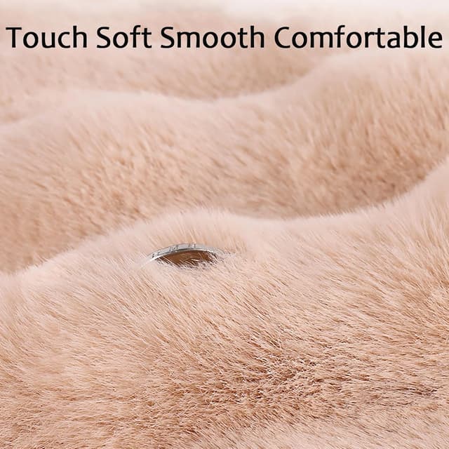 Thumbnail 2 de LiveGo Fuzzy Rabbit Fur Car Seat Cushion 6