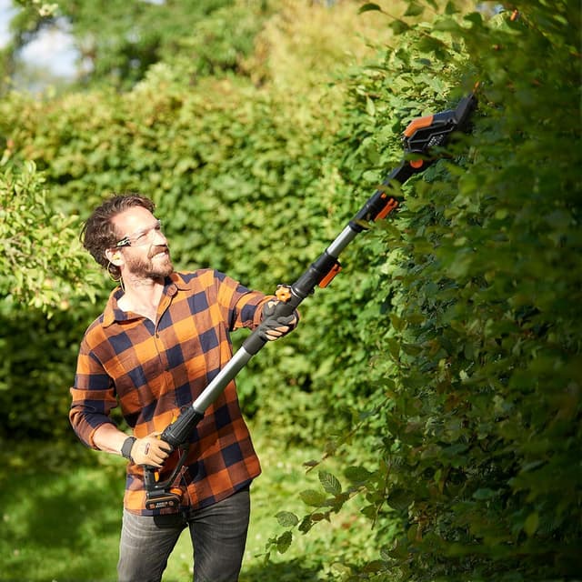 Detalle 2 de WORX WG252E.9 tagliasiepi con asta telescopica PowerShare (20 V max), pettine 45 cm